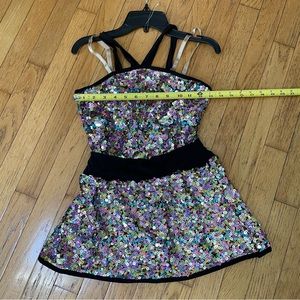NWOT Curtain Call Halloween Dance Costume Top Sequins Size Medium